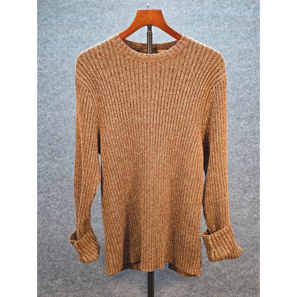Northeast Outfitters Ribbed Knit Sweater Mens L Brown Excellent Cotton Pullover